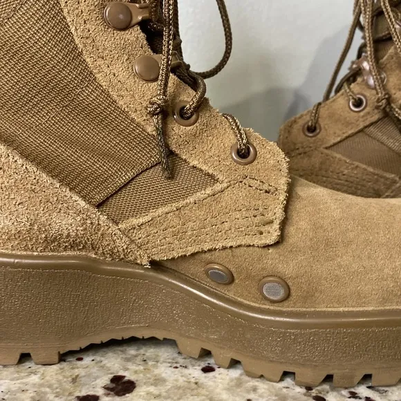 New Made in USA Army Military Combat Flight Hot Weather Desert Boots Coyote 4.5