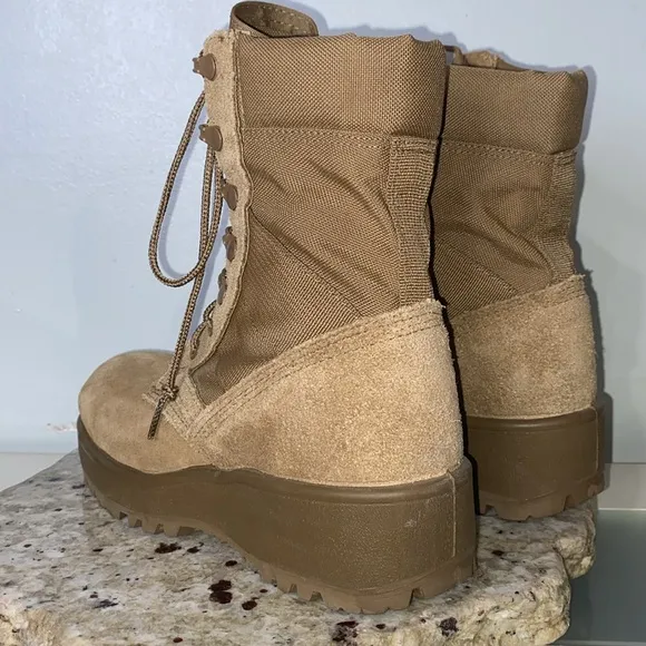 New Made in USA Army Military Combat Flight Hot Weather Desert Boots Coyote 4.5