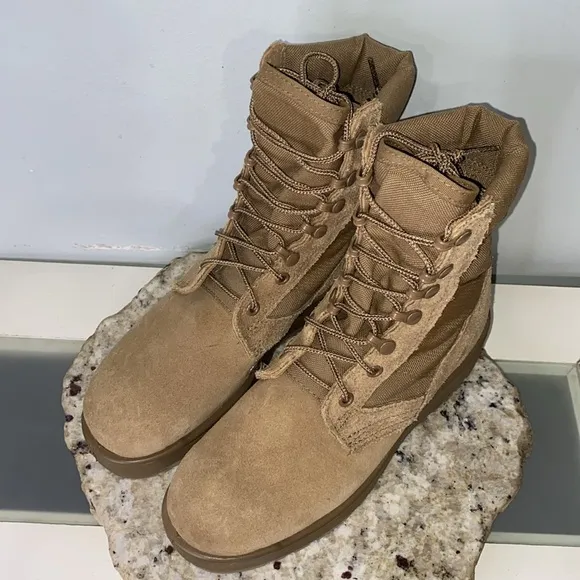 New Made in USA Army Military Combat Flight Hot Weather Desert Boots Coyote 4.5