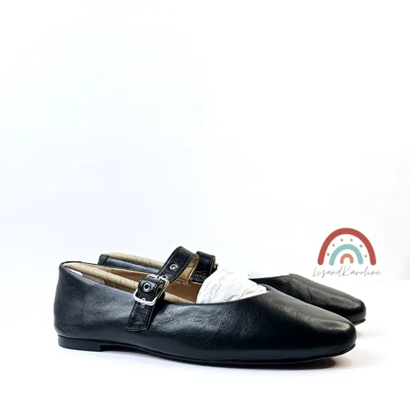 New! Madewell The Remy Mary Jane Black Leather Ballet Flat