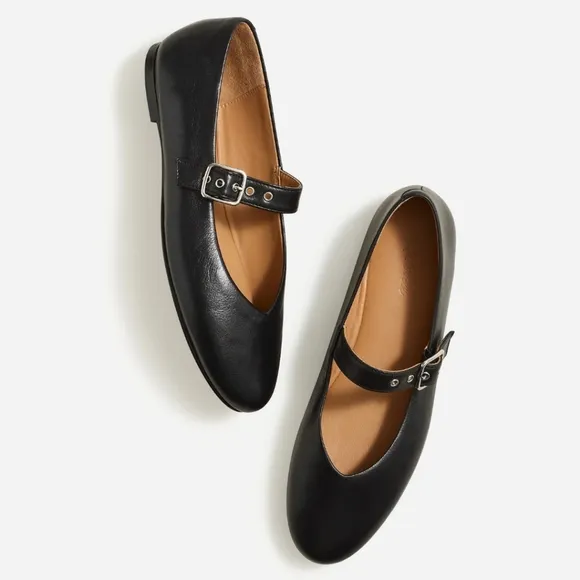 New! Madewell The Remy Mary Jane Black Leather Ballet Flat