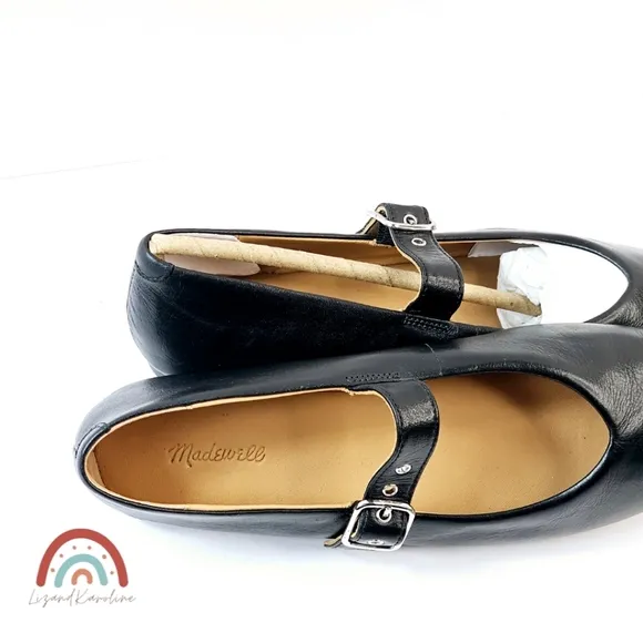 New! Madewell The Remy Mary Jane Black Leather Ballet Flat