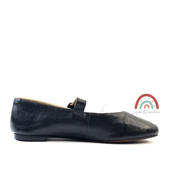 New! Madewell The Remy Mary Jane Black Leather Ballet Flat