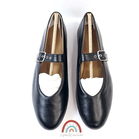 New! Madewell The Remy Mary Jane Black Leather Ballet Flat