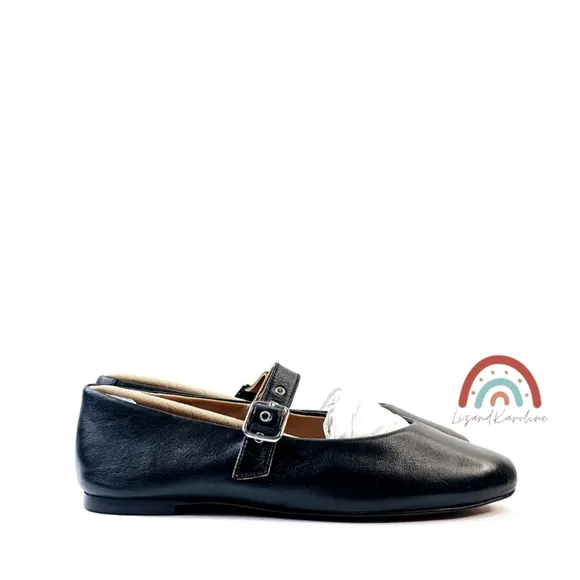 New! Madewell The Remy Mary Jane Black Leather Ballet Flat