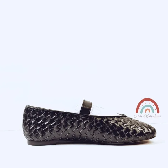 New! Madewell The Remy Mary Jane Woven Leather Flat in Dark Carob