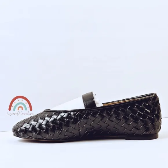 New! Madewell The Remy Mary Jane Woven Leather Flat in Dark Carob
