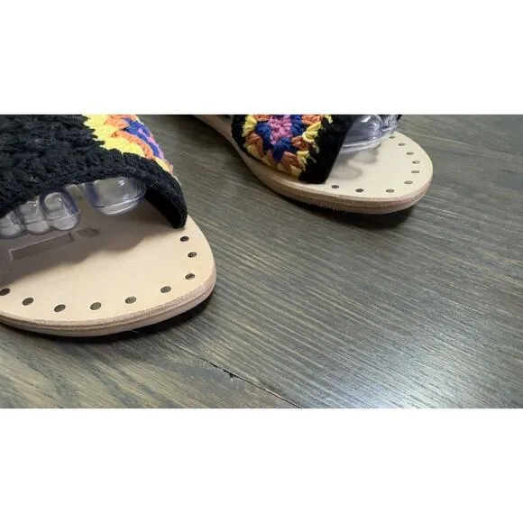 NEW MANEBI Evereve Crochet Double Strap Sandal Flats Slide 36 Ret $175
