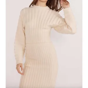 NEW MINKPINK layla sculpted rib sweater in winter white