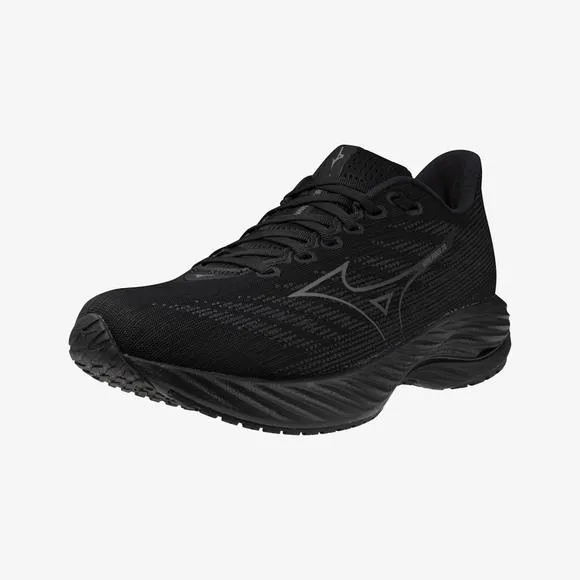 NEW MIZUNO men's wave rider 28 sneakers in black/quiet shade