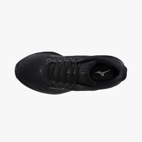 NEW MIZUNO men's wave rider 28 sneakers in black/quiet shade