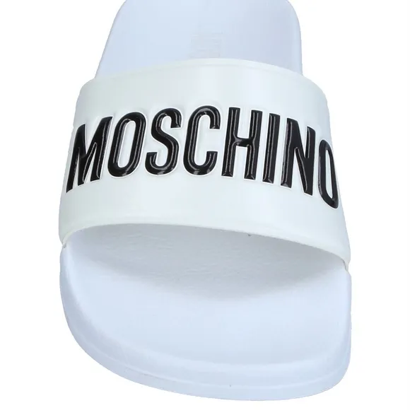 New Moschino Logo Sandals White