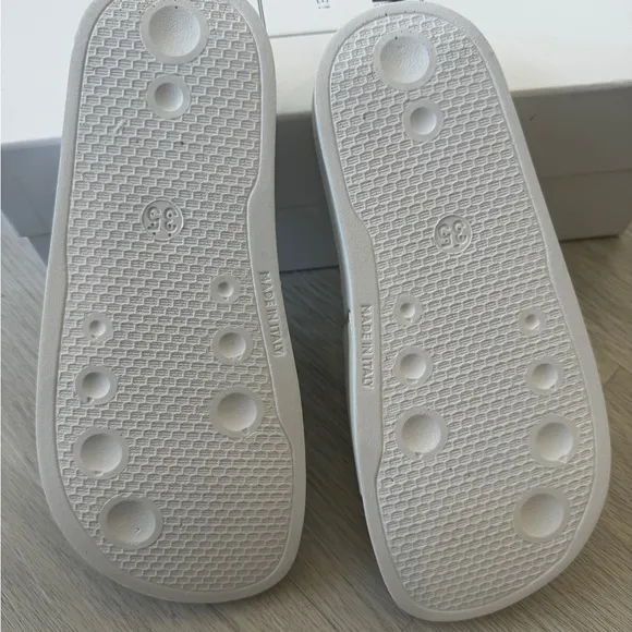 New Moschino Logo Sandals White