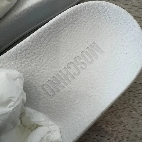 New Moschino Logo Sandals White