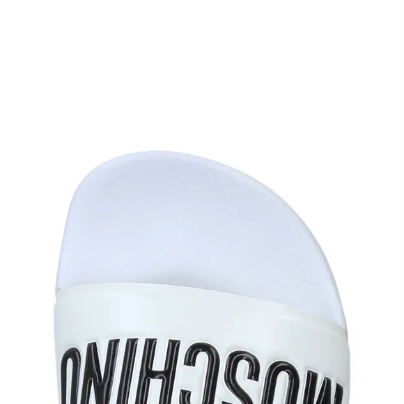 New Moschino Logo Sandals White