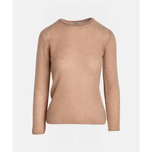 NEW NAADAM women's featherweight cashmere slim crewneck sweater in desert pink