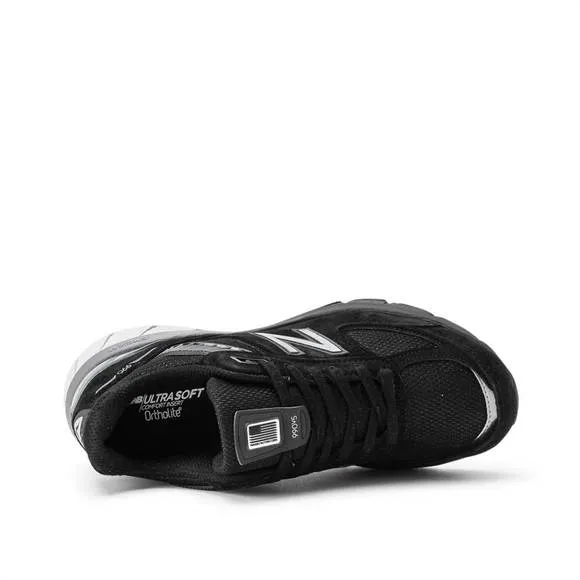 NEW NEW BALANCE women's 990v5 sneakers in black/silver bk5
