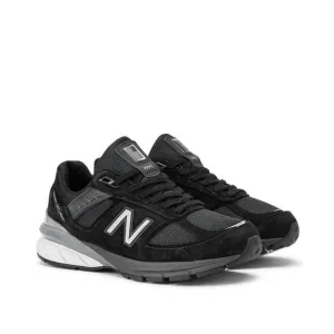NEW NEW BALANCE women's 990v5 sneakers in black/silver bk5