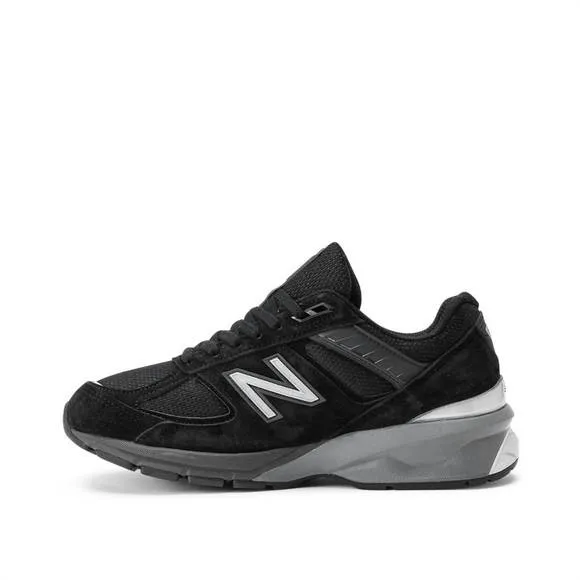 NEW NEW BALANCE women's 990v5 sneakers in black/silver bk5