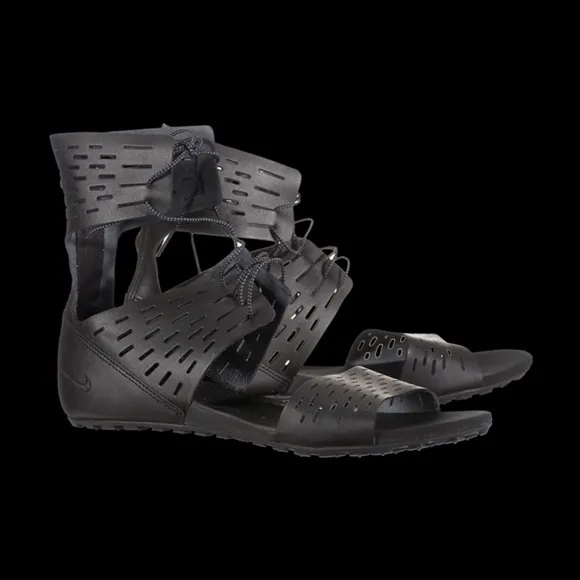 NEW Nike Flat lace up Sandal Sneaker Black Artemisia 10