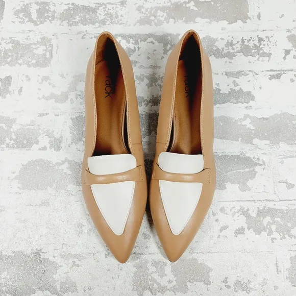 NEW Nordstrom RACK Meade Cream Tan White Flat Loafers O118