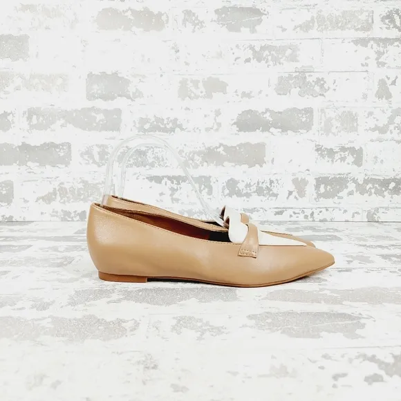 NEW Nordstrom RACK Meade Cream Tan White Flat Loafers O118
