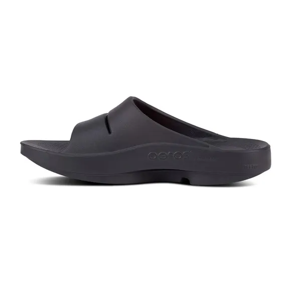 NEW OOFOS OOahh Recovery Slides Sandals Comfort Cushioned Black Mens 13