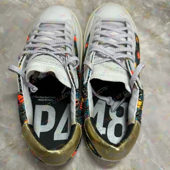 NEW - P448 John Malhia Low Top Multicolor SneakersWomen's Size EU 38/ US 7.5-8