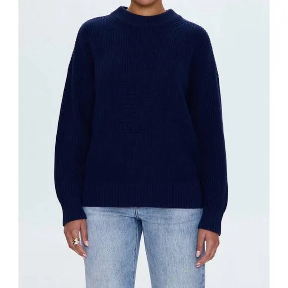 NEW PISTOLA eve mockneck sweater in navy