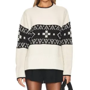 NEW PISTOLA lenni sweater in oatmeal black fairisle