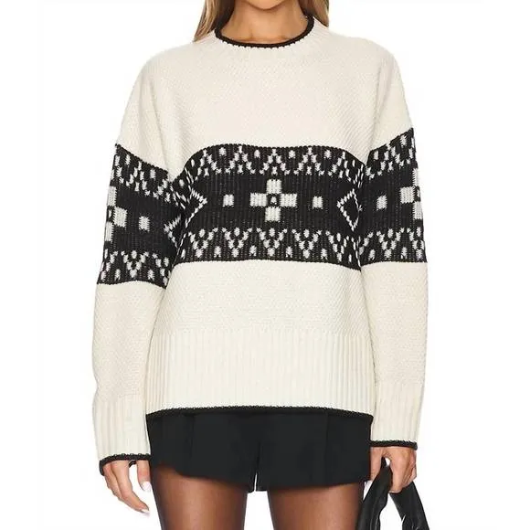 NEW PISTOLA lenni sweater in oatmeal black fairisle