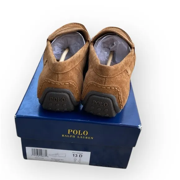 New Polo Ralph Lauren Brown Suede Driver Loafers Size 13 Men