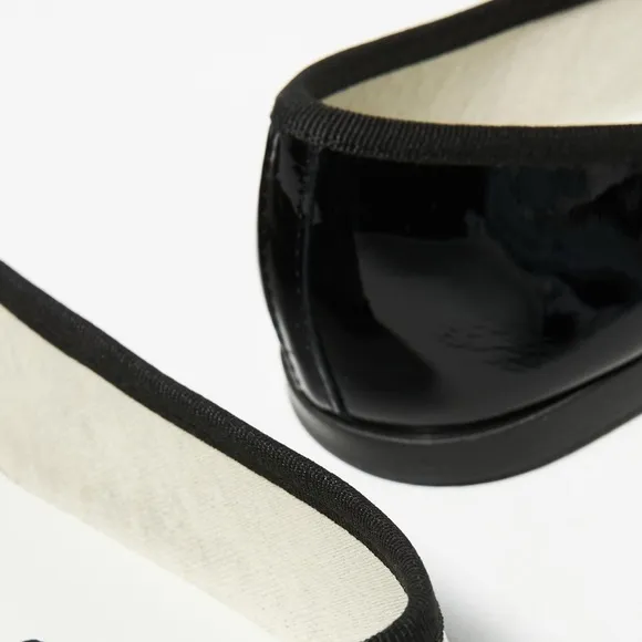 New Repetto x Free People Cendrillon Ballerina 8 Black Shiny Leather Flat France