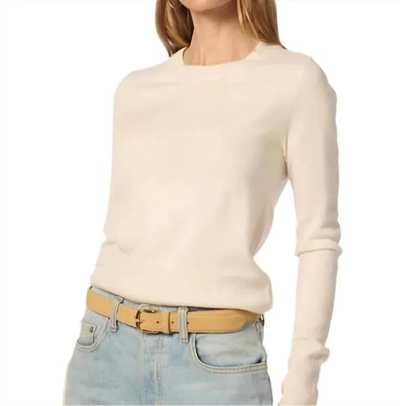 NEW SABLYN bev shrunken crewneck sweater in gardenia
