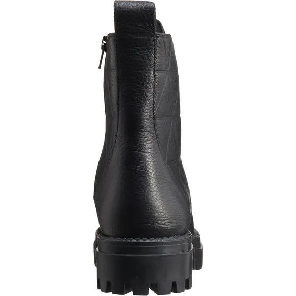 NEW SHOECOLATE Made in India Quilted Zip Boots - Leather  For Women black 463sn