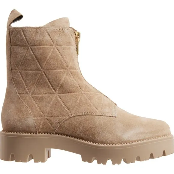 NEW SHOECOLATE Made in India Quilted Zip Boots - Suede For Women 463sn