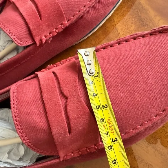 New size 10.5 Lacoste Red Slip-On Loafers textile Vibrant Style‼️😊