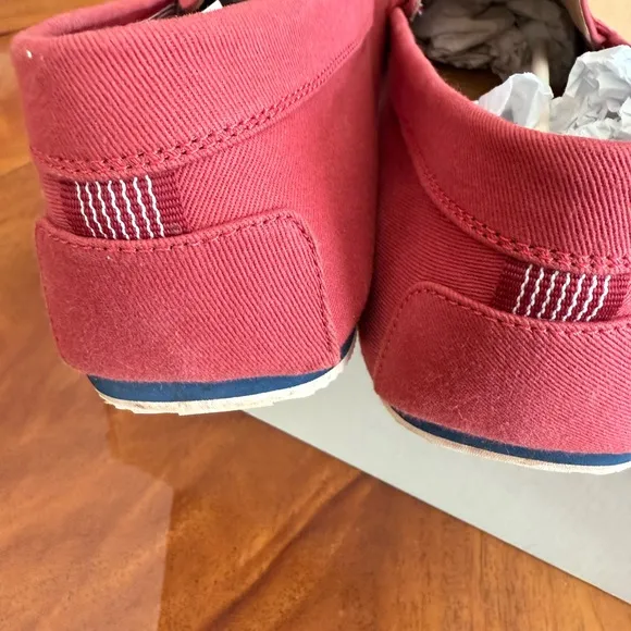 New size 10.5 Lacoste Red Slip-On Loafers textile Vibrant Style‼️😊