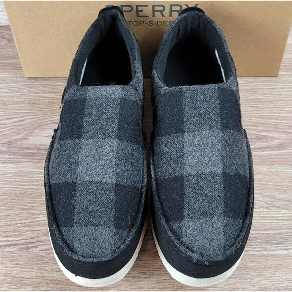 NEW Sperry Wool‎ Buffalo Plaid Loafers Men's Size 9 Slip On Comfort Moc Shoes