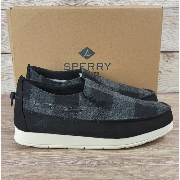 NEW Sperry Wool‎ Buffalo Plaid Loafers Men's Size 9 Slip On Comfort Moc Shoes