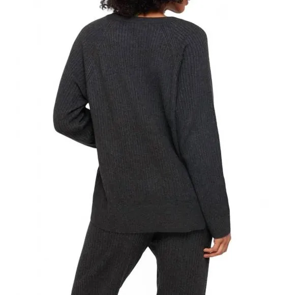 NEW SPIRITUAL GANGSTER luxe essential doutzen ballet sweater in charcoal