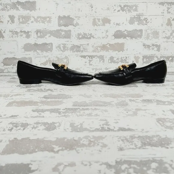 New Steve Madden Ryann Black Leather Square Toe Slip On Loafers i523