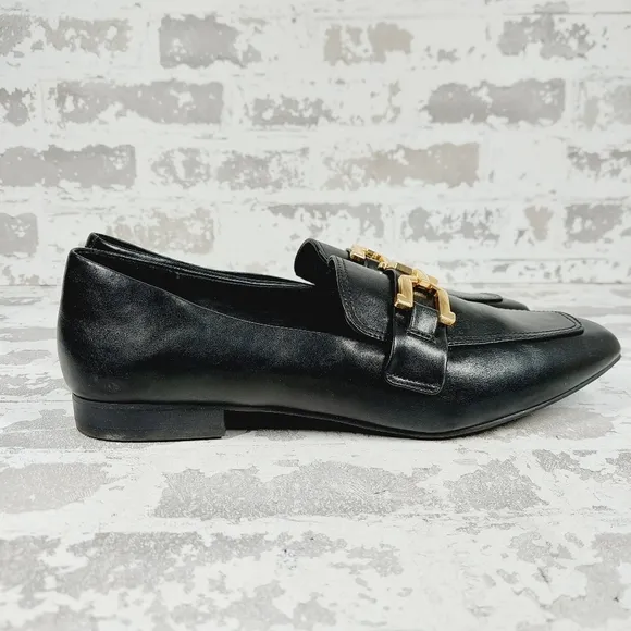 New Steve Madden Ryann Black Leather Square Toe Slip On Loafers i523