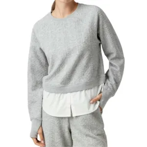 NEW SUNDAYS mor pullover sweater in heathered grey/white