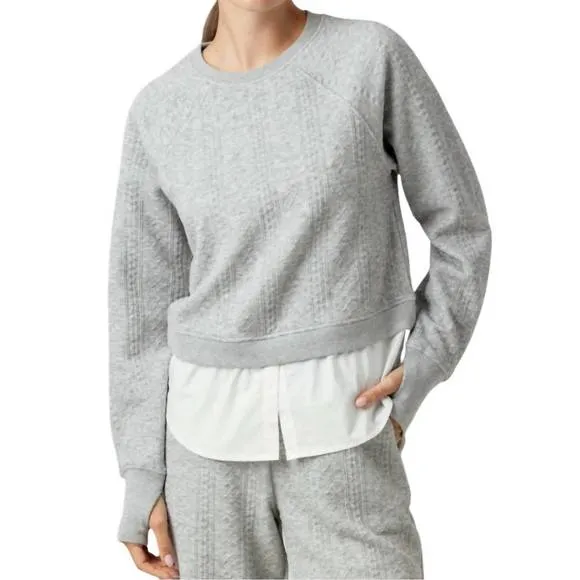 NEW SUNDAYS mor pullover sweater in heathered grey/white