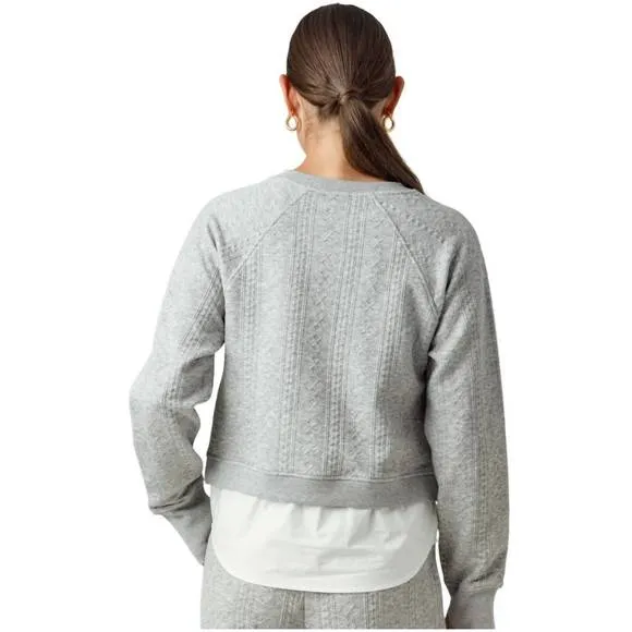 NEW SUNDAYS mor pullover sweater in heathered grey/white