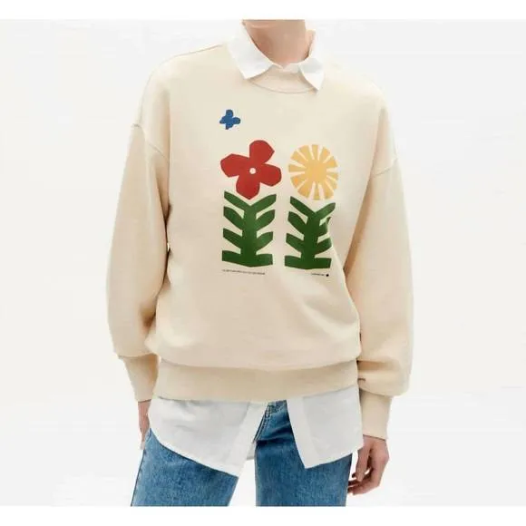 NEW THINKING MU metamorphosis crewneck sweatshirt in ivory