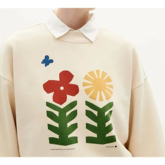 NEW THINKING MU metamorphosis crewneck sweatshirt in ivory