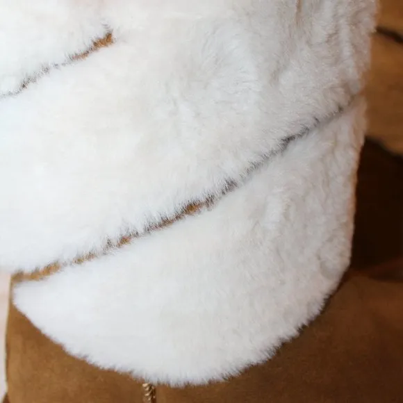 NEW UGG KOOLABURRA WOMEN'S CLASSIC‎ SHORT FUR CUFF CHESTNUT SUEDE BOOTS