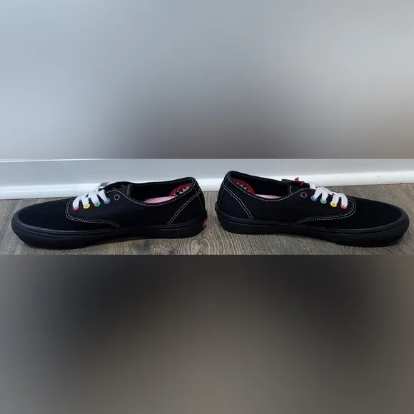 NEW Vans Authentic Pride Black/Rainbow Suede Canvas, M10/W11.5, LGBTQIA 